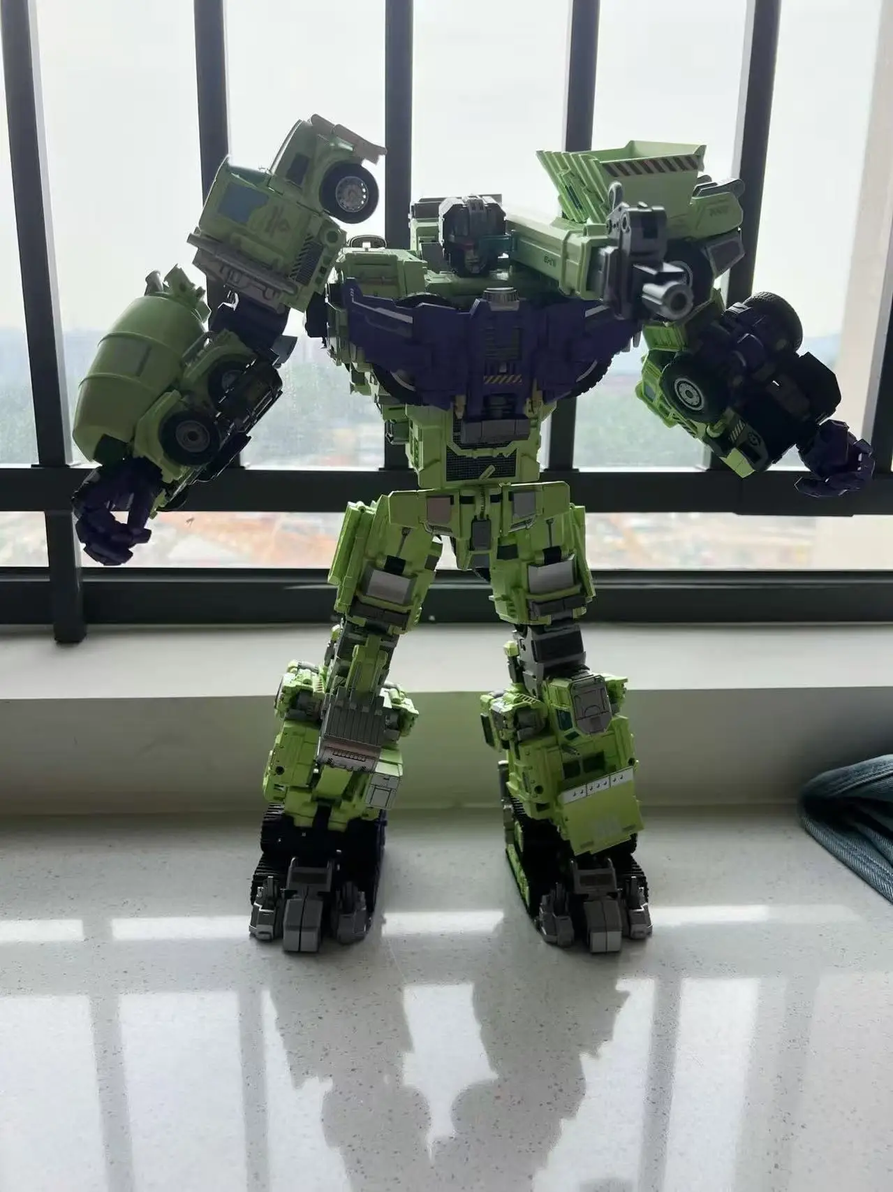 GIANT LEGION Hooker, bulldozer, grúa, remolque, pala, camión mezclador GLA-010203040506 Brinquedo transformable Devastator