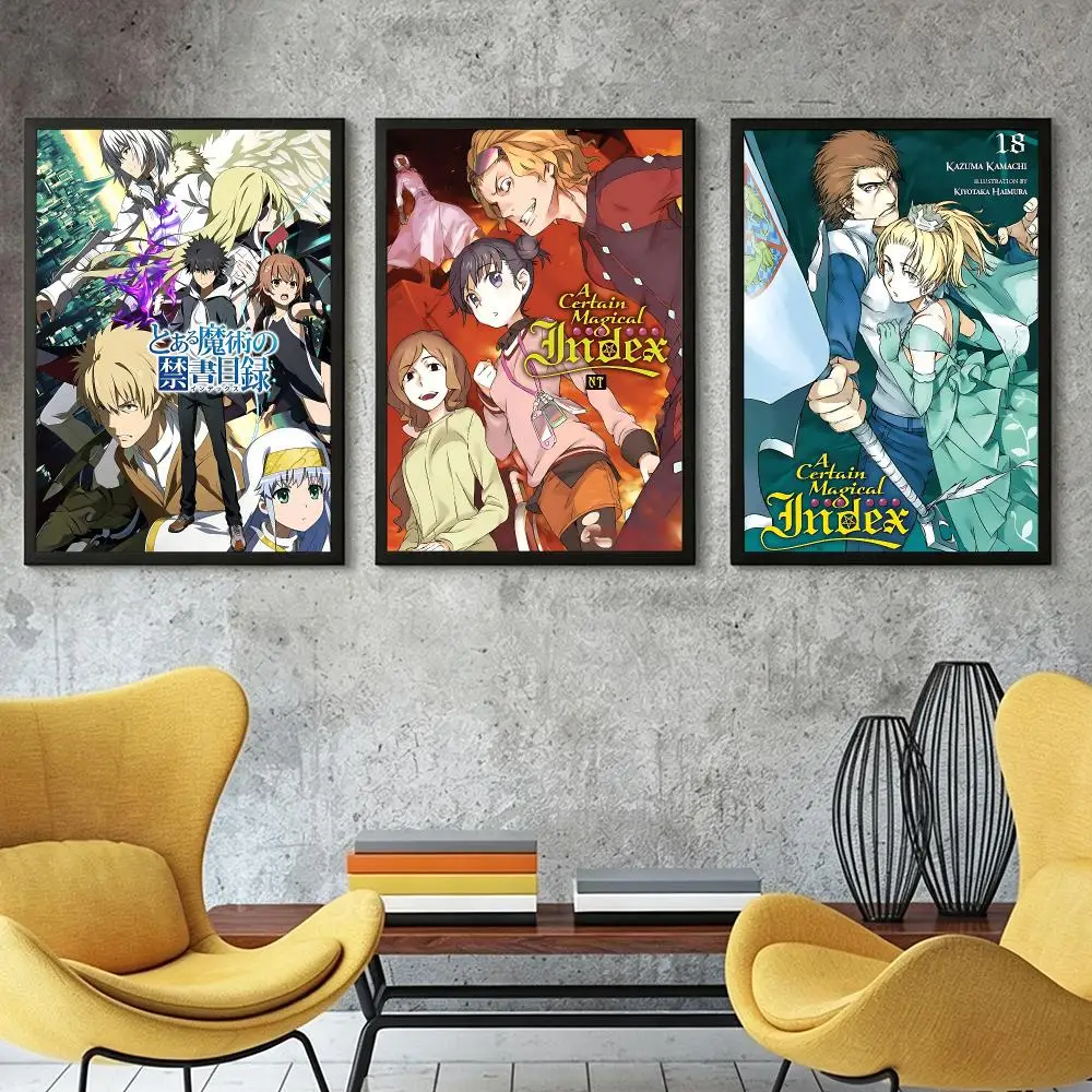 anime A Certain Magical Index Poster HD Poster Retro Industrial Style Suitable for Living Room Bar Corridor and Gift Giving