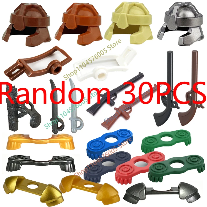 MOC Medieval Weapons Accessories Building Blocks Soldiers Figures Crossbow Sword Knife Axe Spear Shield DIY Mini Bricks Toys T23 view 3