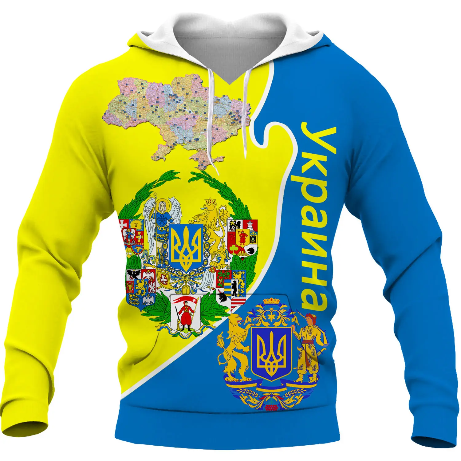 Men/women Ukraine Hoodies Shirt Fashion Retro Ukraine Flag 3D Printed Sweatshirt Couple Personality Pullover Casual Tops