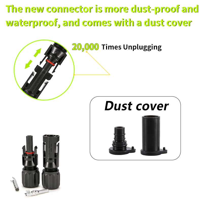 XIONGISOLAR  Solar IP68 DC Plug and play Connector 1000V 35A with Solar Panel Cable Waterproof Dustproof Connectors Male/Female