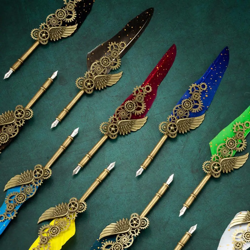 1 Set 0,5mm Quill Stift Tinte Set Vintage Feder Dip-Pen Kit Glattes Schreiben Dip Pen-Set Dekorative Kalligraphie pen-Set Kinder Geschenke
