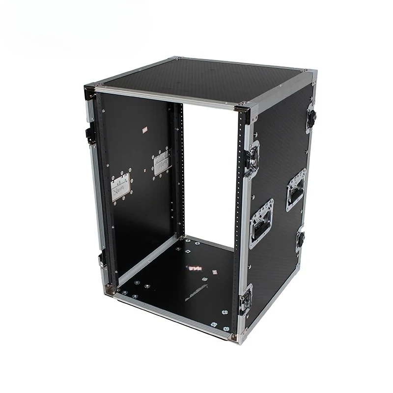 16U Space Amp Rack Mount ATA Flight Case 18'' Depth With Casters