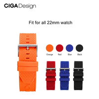 CIGA Design 22mm Watchband Food-grade Waterproof Silicone Watch Strap for Automatic Mechanical Watch Stainless Steel Buckle