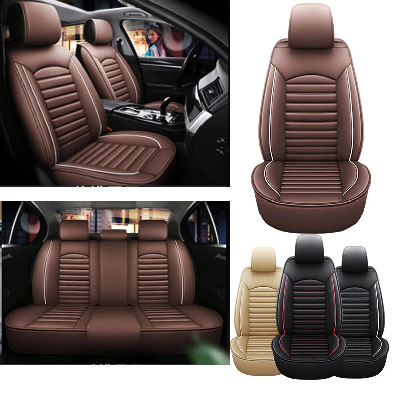 

Complete 5-Seat Car Seat Covers - Soft Nappa Leather, Waterproof & Anti-Scratch | Year-Round Use | Compatible with 99% Vehicles