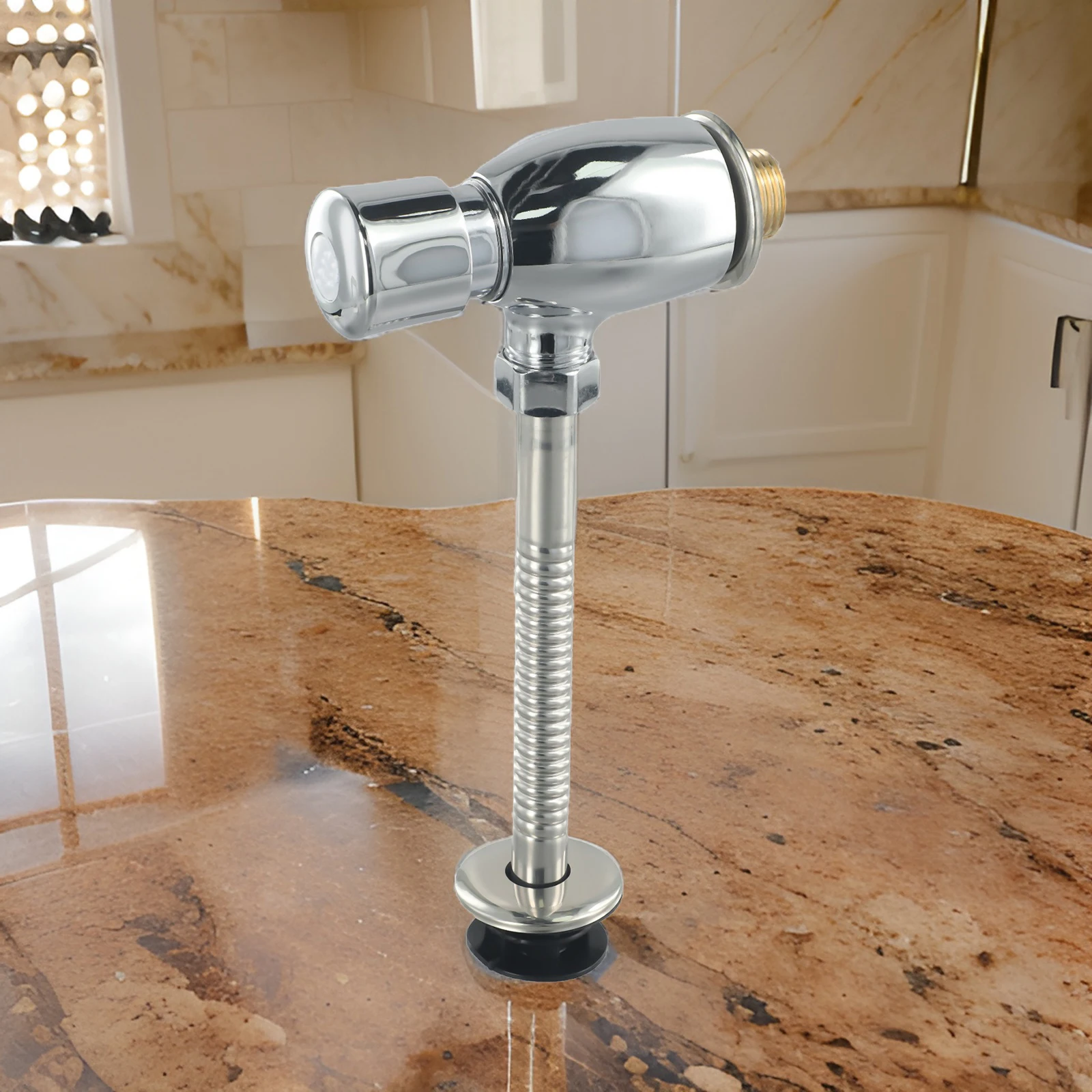 Bathrooms Urinal Flush Valve For Public Toilets Button Type Hand Press Hardness Large Round Belly Sturdy Alloy