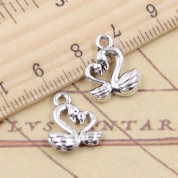 20pcs Charms Mother Baby Swan 15x12mm Tibetan Silver Color Pendants Antique Jewelry Making DIY Handmade Craft