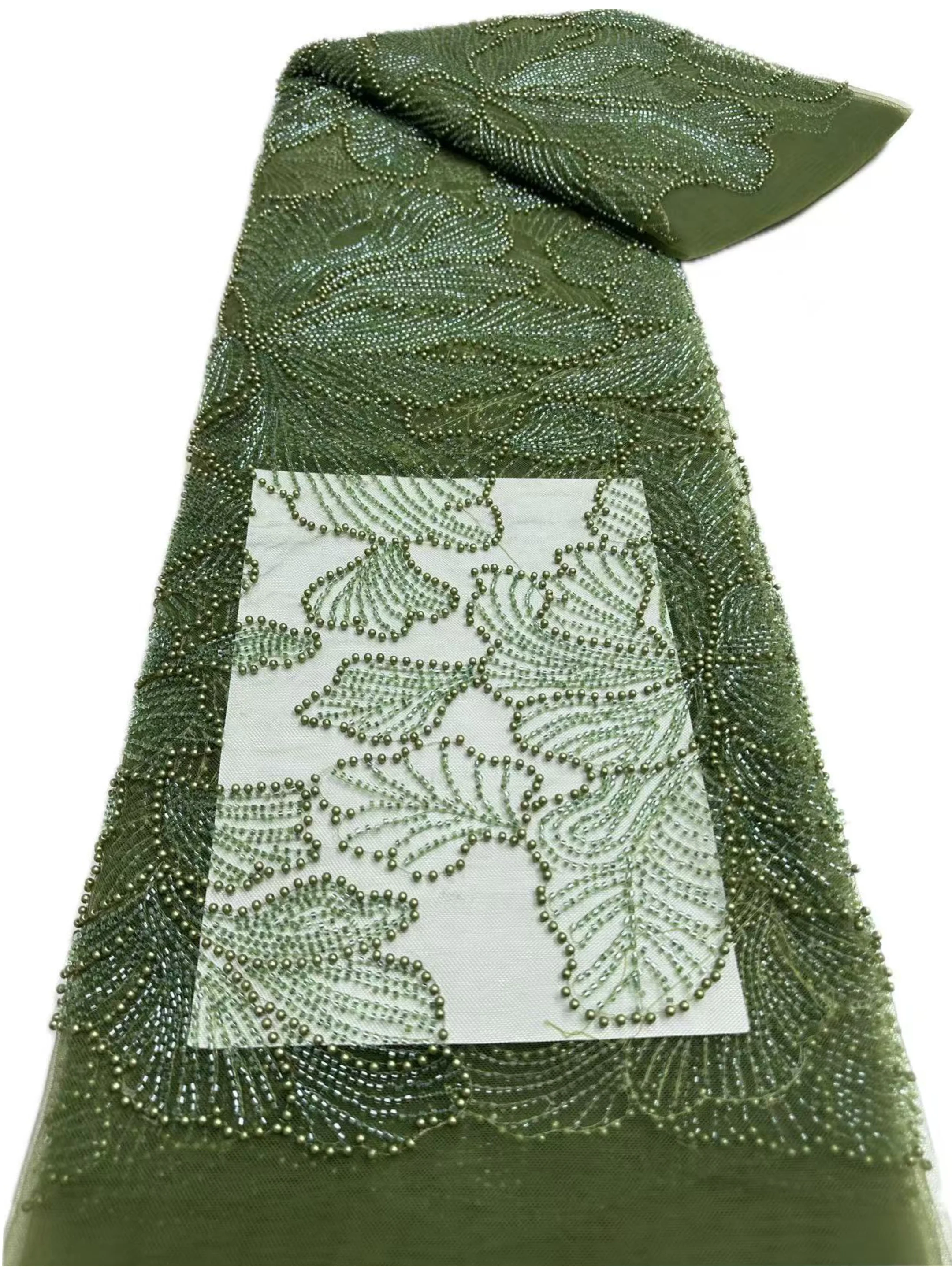 

French beaded mesh lace fabric African tulle with embroidered fabric Nigerian lace lace fabric wedding party evening dress