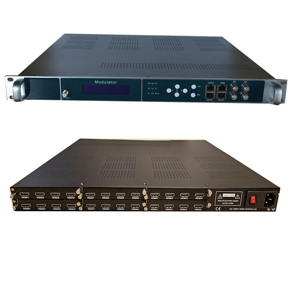 24 Hdmi To Rf Ip 16-carrier Rf Dvb-t Dvb-c Atsc Isdbt H264 Modulator Catv Iptv Front-end Equipment Hd Video Encoder Modulator