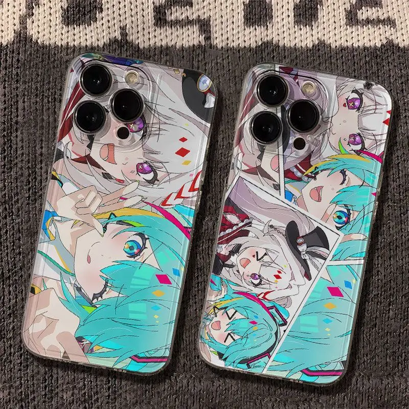 クリエイティブアニメキャラクター初音ミクtpu製スマホケース-iphone-17-16-15-14-13-promax-plus対応-透明-耐衝撃
