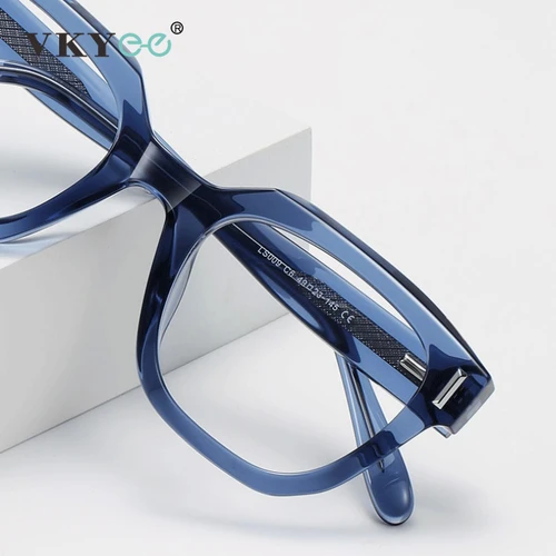Imagen 2 del producto VKYEE, gafas de lectura con montura grande de Color a la moda para mujer, gafas de lectura antiluz azul, prescripción fotocromática personalizable para miopía LS009