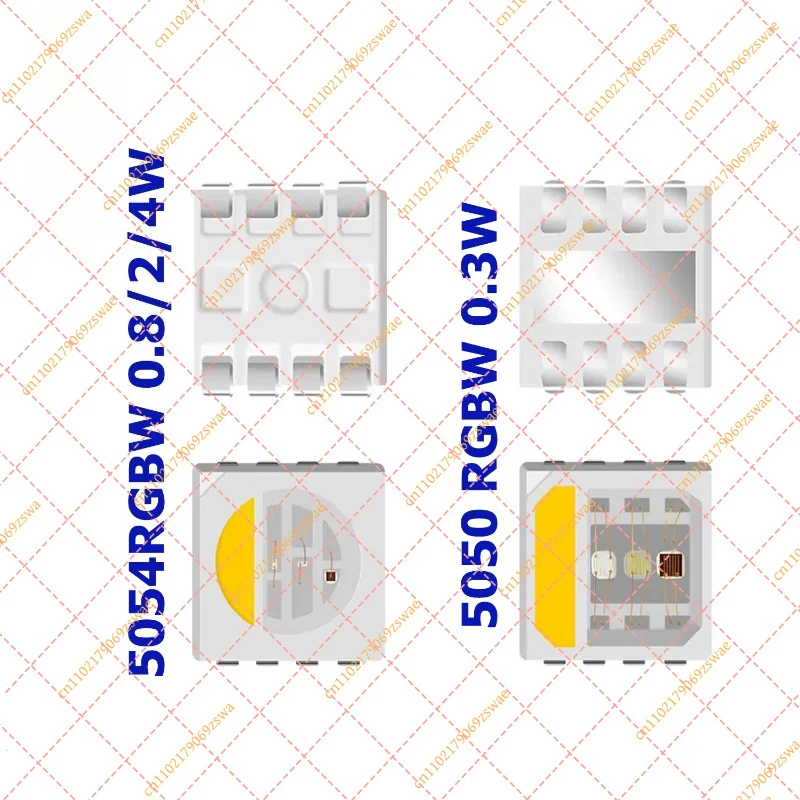 RGBW SMD LED Chips 5054 5050 4in1 0.8W 2W 4W Stage Lighting & Landscape Decor Spare Parts