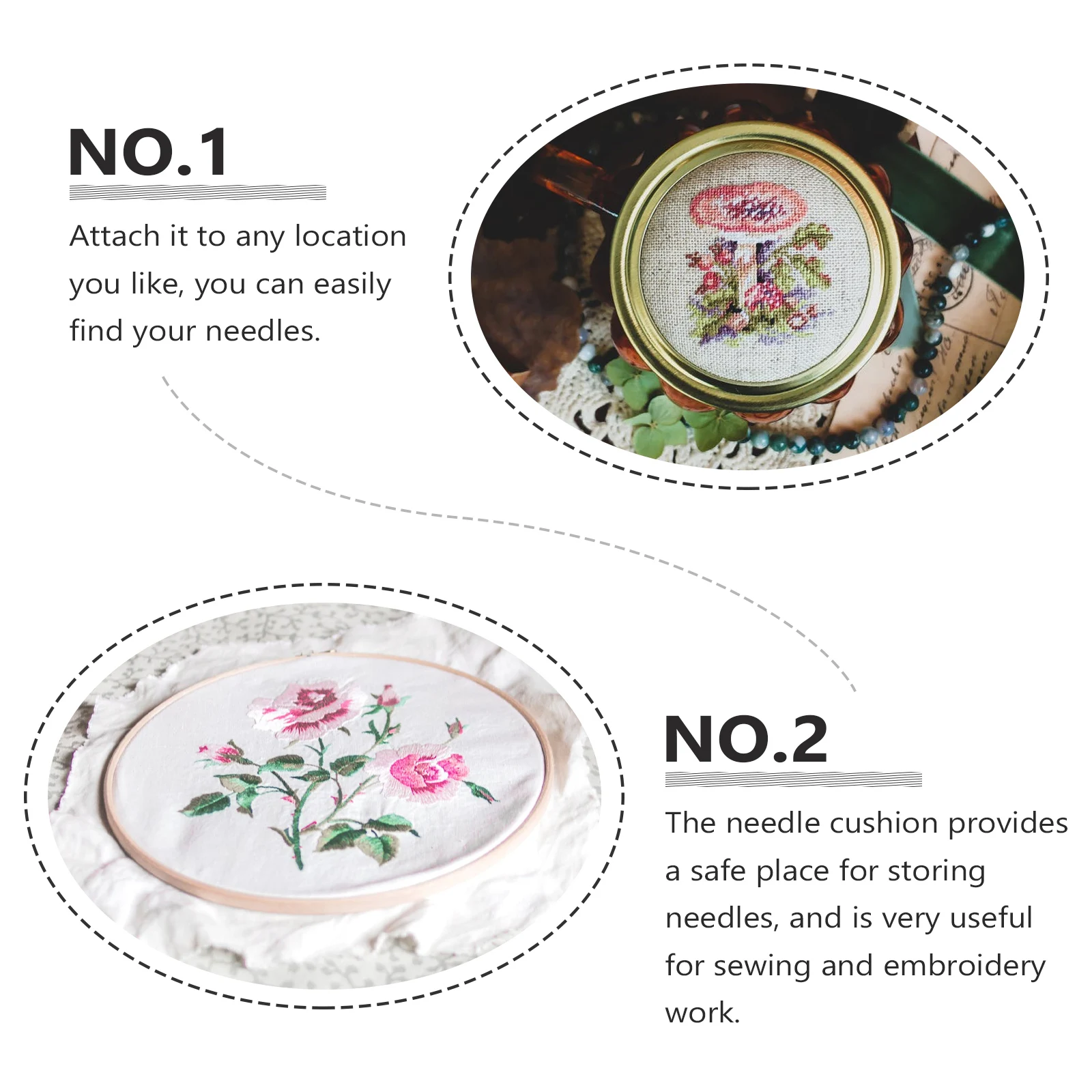 

2Pcs Embroidery Pin Cushion Retro Pumpkin Shaped Needle Holder Useful for Sewing and Embroidery Needle Cushion