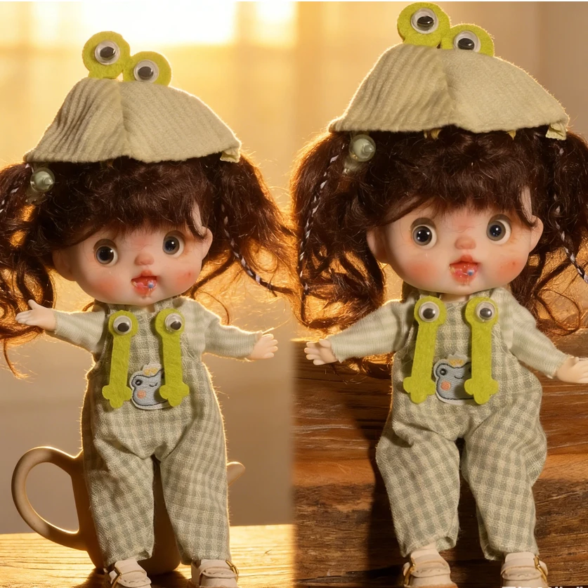 ل Ob11 دمى الملابس الدوبامين حزام السراويل قبعة موضة لينة مجموعة فريدة من نوعها الربيع والخريف أرنب الضفدع 17 سنتيمتر هدية الزخرفية