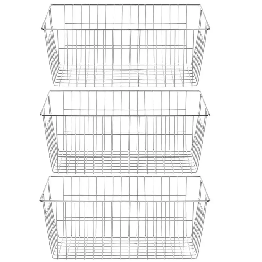

Farmhouse Freezer Bastets Organizer Bin Large Metal Wire Food Storage Organizer Bin Basket for Kitchen Cabinets, Pantry, Bathroo