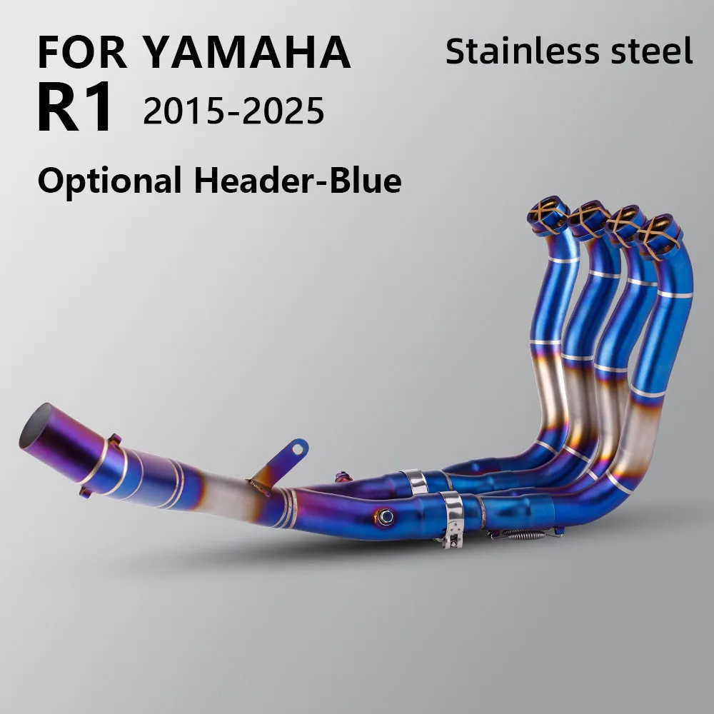 

Надевается для Yamaha YZF R1 2015-2024 мотоцикла 60 мм выхлопной коллектор передняя соединительная труба из нержавеющей стали соединительная хвостовая секция глушитель