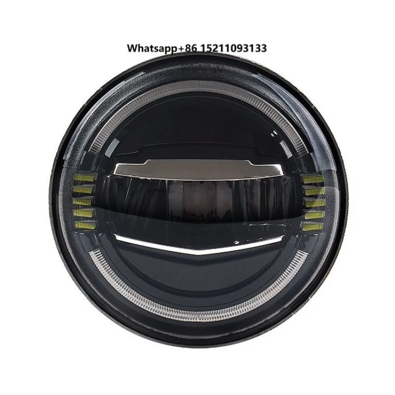 45W 7inch Round LED Headlight with Blue halo White DRL Amber Turn signal