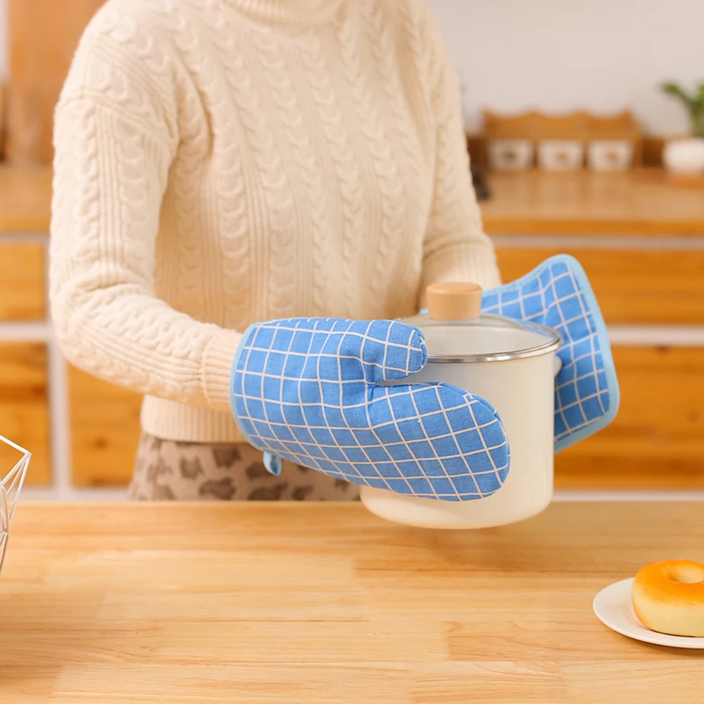 

4 Pcs Heat Resistant Oven Mittens Insulated Glove Mat High Temperature Resistance Kitchen