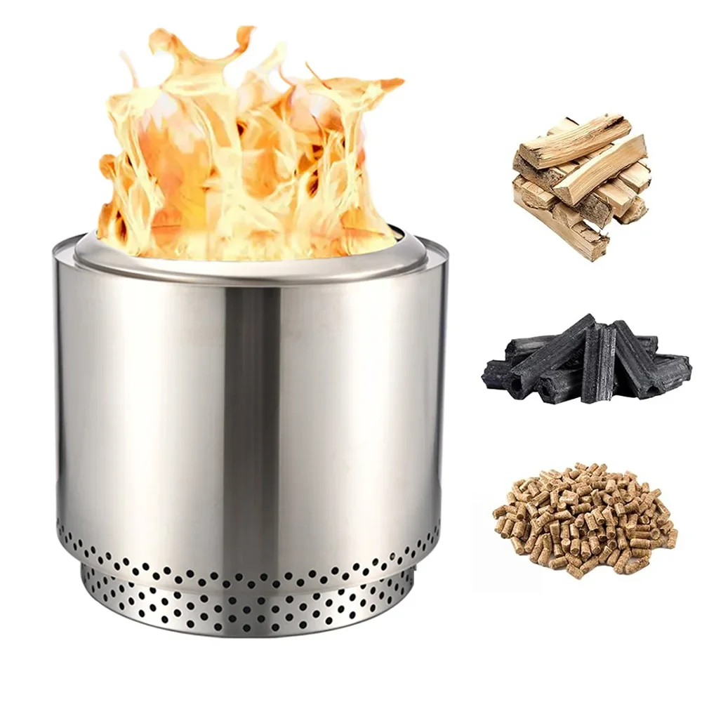 

Smokeless Camping Stove for Outdoor Safe Burning Firepits Stainless Steel with Removable Ash Pan fire pit portable bonfire pit