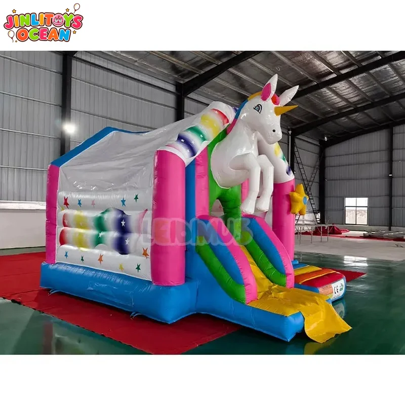 Unicorn Theme Commercial Bouncy Castle Inflatable Combo Bounce House Girls Jumping Inflatable Castle for Kids Party Rental