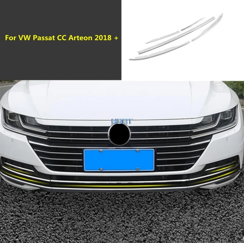 Car Styling Front Middle Mesh Strip Grille Cover Molding Accessories Exterior Sticker For Volkswagen VW Passat CC Arteon 2018 +