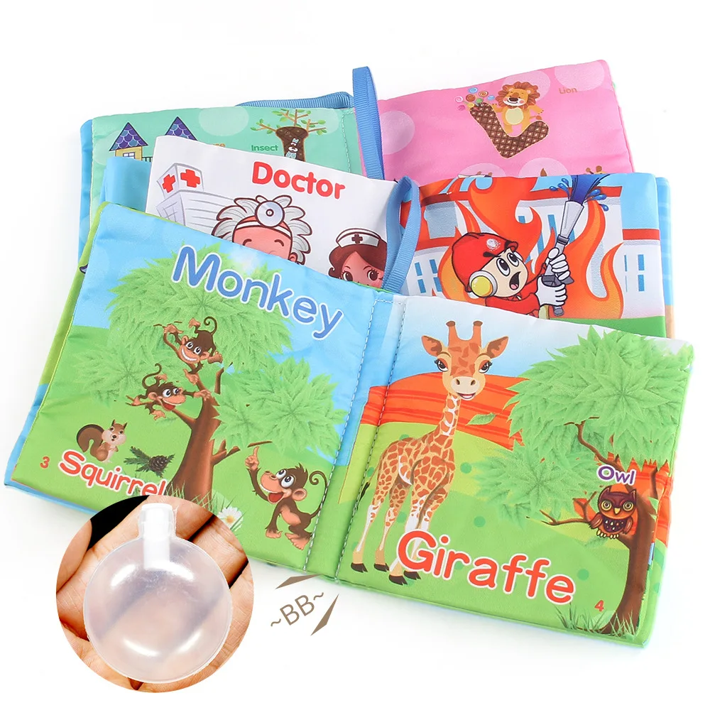 Baby cloth books for 0-3 years old, infant cognitive books, and educational toys for intelligence and early education