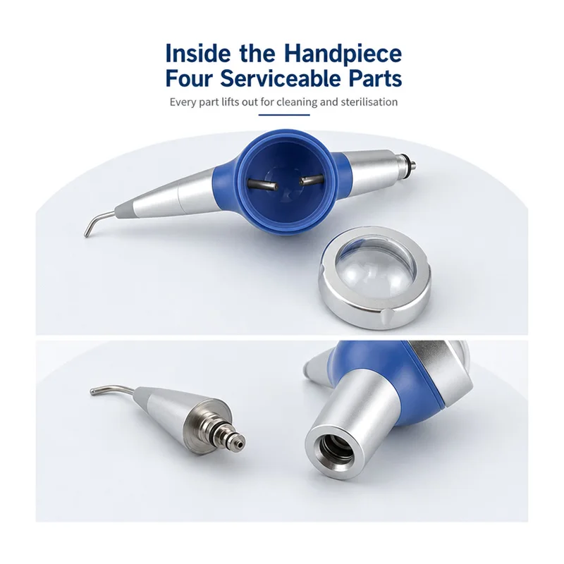 Dental Air Prophy Handpiece Air Jet Polisher Fit Teeth Stain Removal 360 Degree Quick-Plug Nozzle for Dental Chair Unit