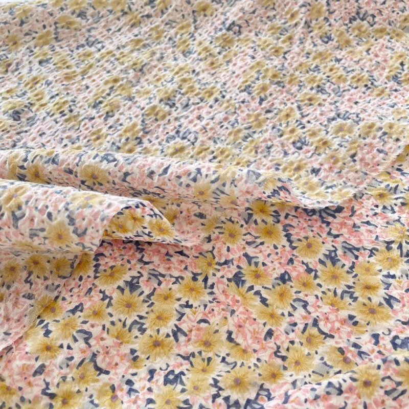 

Dandelion blue and pink fabric for dress, tablecloth, throw pillow, shirt diy handmade polyester fabric