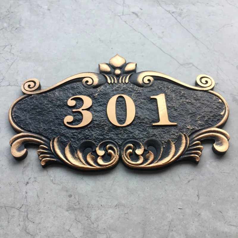 Customized: Household residential villa house number customized, metal antique pure copper, personalized creativity, outdoor hig