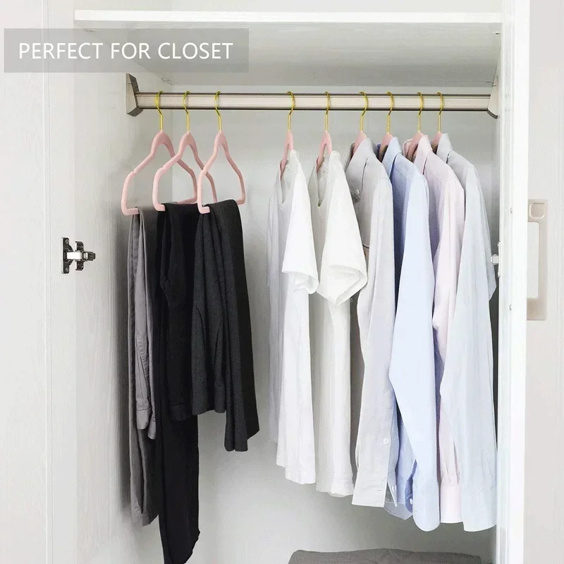 Velvet Hangers 10 Pack Non-Slip White Clothing Hanger,Space Saving Clothes Hanger Heavy Duty Adult Hanger,with 360°Swivel Hook