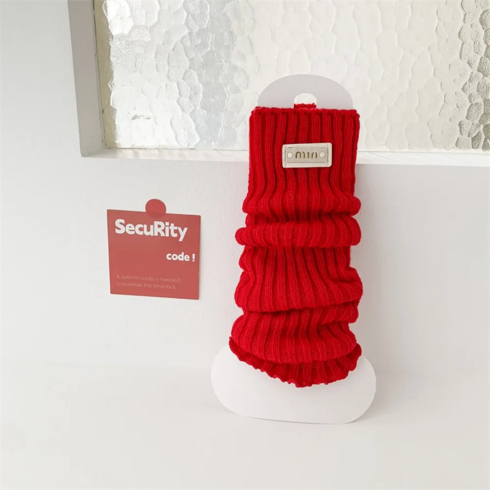 

Cute Japanese New Year Red Socks Lolita Y2k Christmas Knee Socks Warm Ballet Bow Knitted Leg Socks Autumn Winter