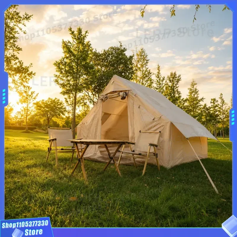 6.3sqm Inflatable Tent Standard Air Column 210D Oxford 300x210x200cm Khaki 3-4 Person Family Portable Easy Build Glamping