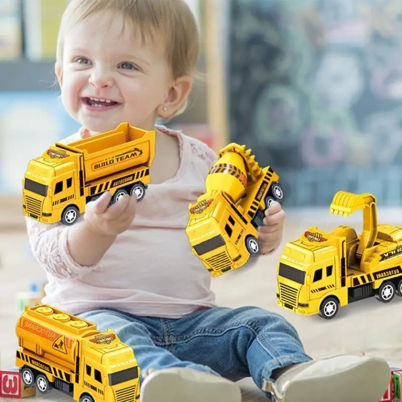 Mini camioneta Modelo juguete Regalo para automóviles para bebés para w/ anti-crash Gear-Work Gear Children to