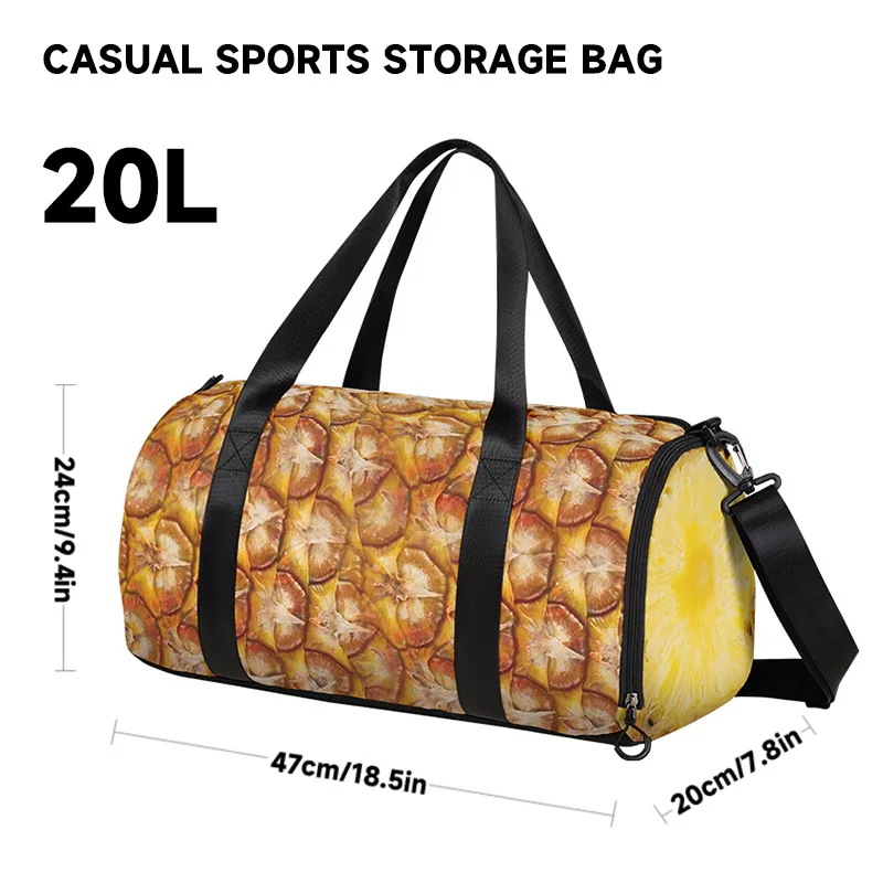 

National Tide Wind Fruit Creative Pineapple Fitness Yoga Dry Wet Separation Single Shoulder Carrying Large Capacity Travel Bag