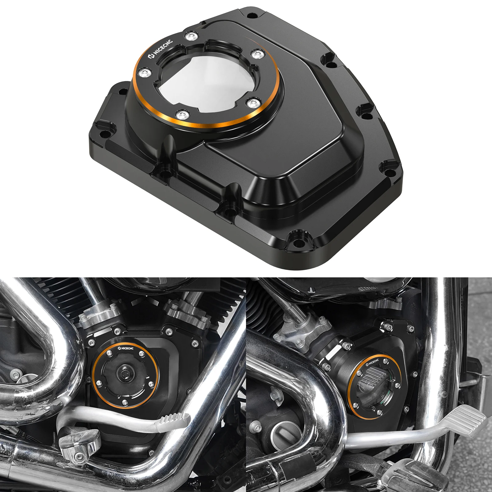 

Motorcycle Cam Cover Camshaft Cover for Harley Road King FLHR 2001-2016 Street Glide FLHX 2006-2016 Road Glide FLTR 2001-2013