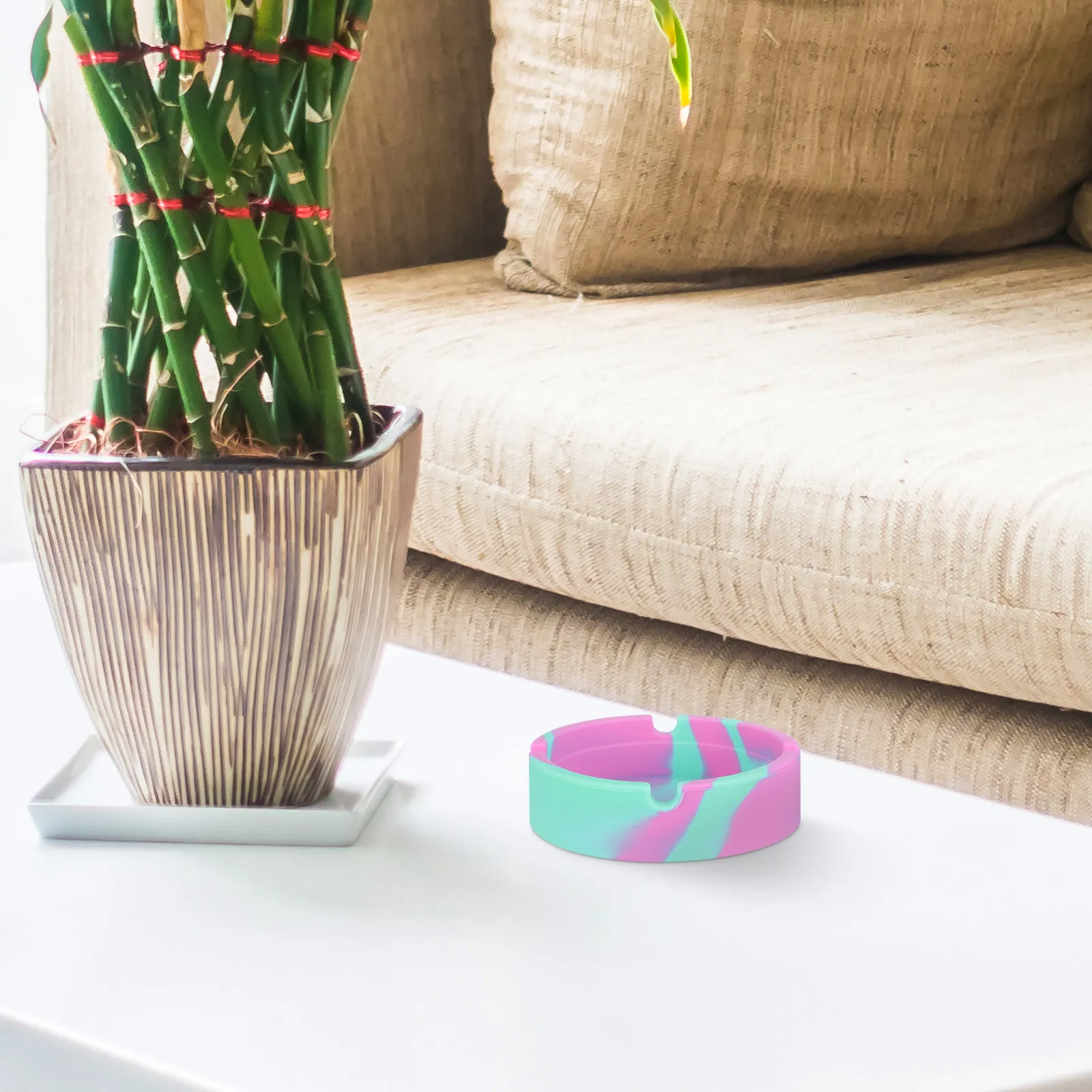 

2 Pcs Household Silicone Products Indoor Accessories Hotel Ashtray Home Office for Car