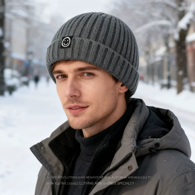 Fashion Skullcap Autumn Winter Brimless Baggy Melon Cap Hip Hop Beanie Knitted Hat For Men Women