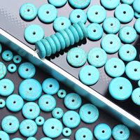 100/60/30/20/10pcs Spacer Beads Flat Round Shape Beads Natural Stone Turquoises 6/8/12/14/16mm Diy Green Necklaces Accessories