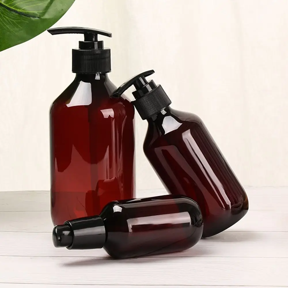 Shampoo Shower Gel Brown Pump Container Hand Sanitizer Soap Dispenser 100ml-500ml Liquid Storage Container Home Bath Supplies