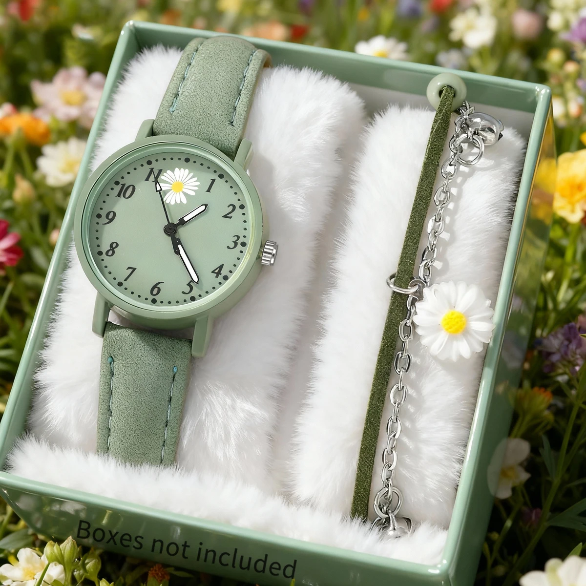 2-piece women's watch+accessory set, new fashionable watch+elegant accessories, the best choice for gift giving