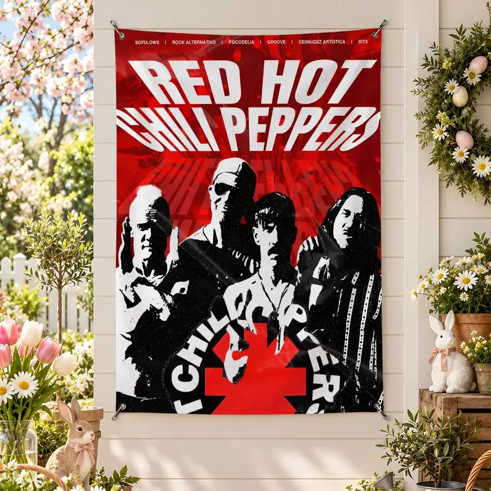 Red Hot Chili Peppers Flags Wall Hanging Banner For Bedroom Living Room Outdoor Party Decor
