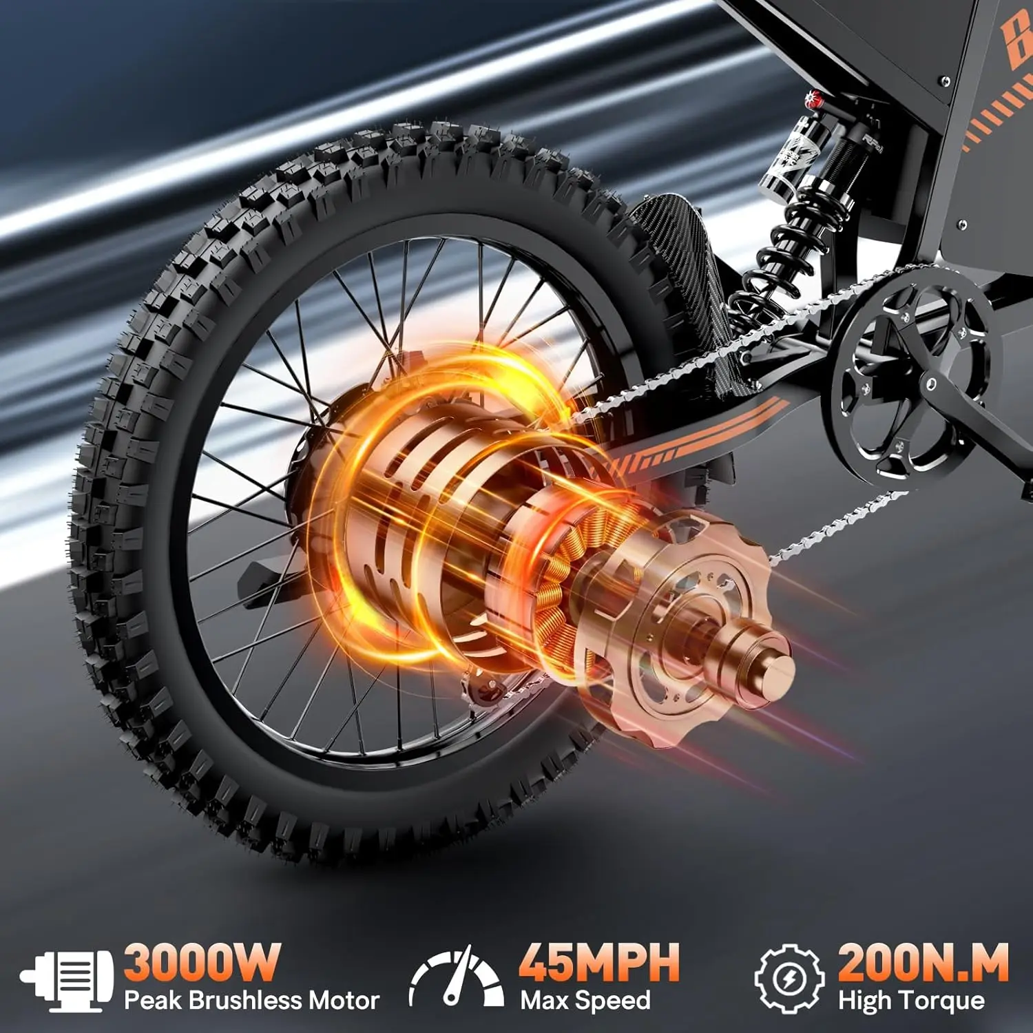 BOPZIN Q8 دراجة كهربائية 3000 واط 60 فولت 35AH طويلة المدى الترابية الجبلية E-الدراجة قوة كبيرة قاطرة الإطارات دراجات كهربائية للبالغين