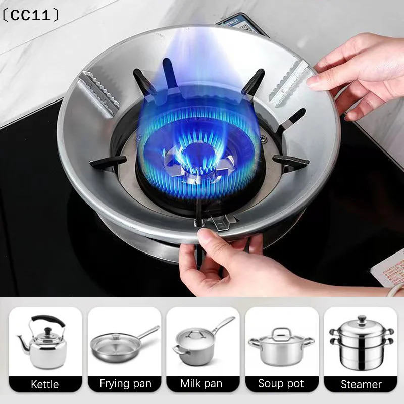 8-slot Eco Friendly Windproof Energy Saving Gas Stove Cover Gather Flame Stand Heat Resistant Durable Fireproof  Camping〔CC11〕