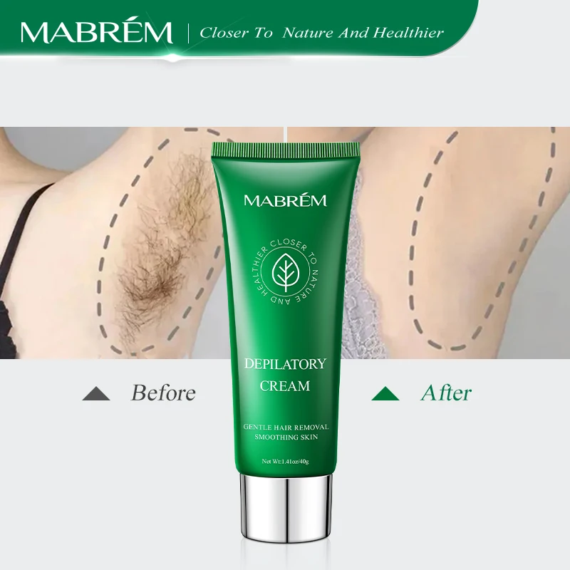 MABREM Hair Removal Cream Painless Hair Remover For Armpit Legs and Arms Skin Care Body Care Depilatory Cream 40g For Men Women