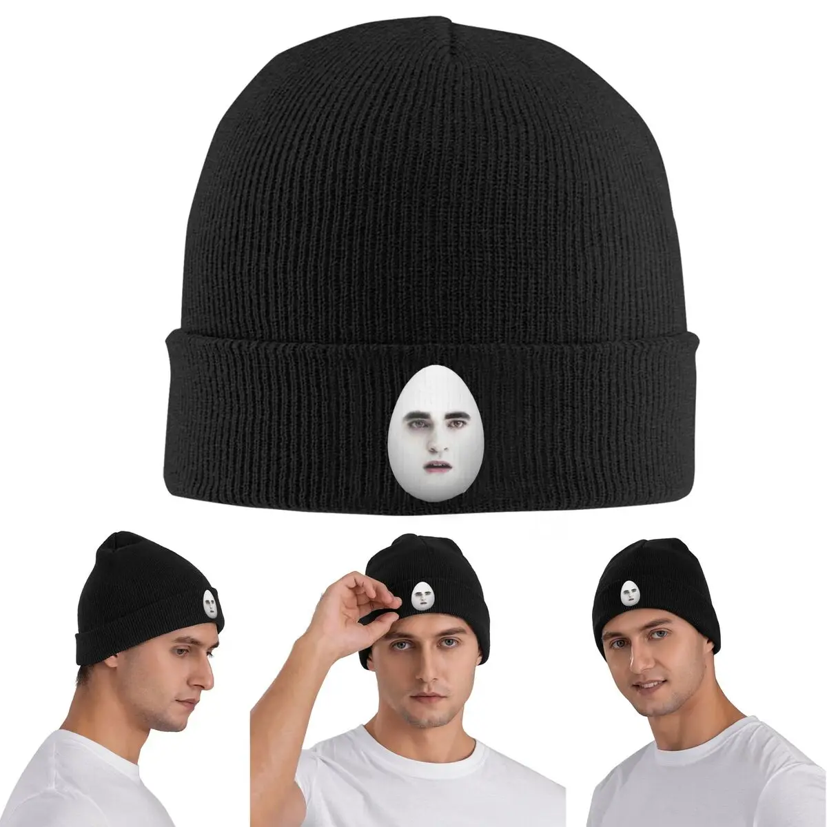 Eggward Funny Edward Cullen Gorro de punto cálido Gorro de punto de invierno Gorros Gorros Gorros de hip hop para unisex