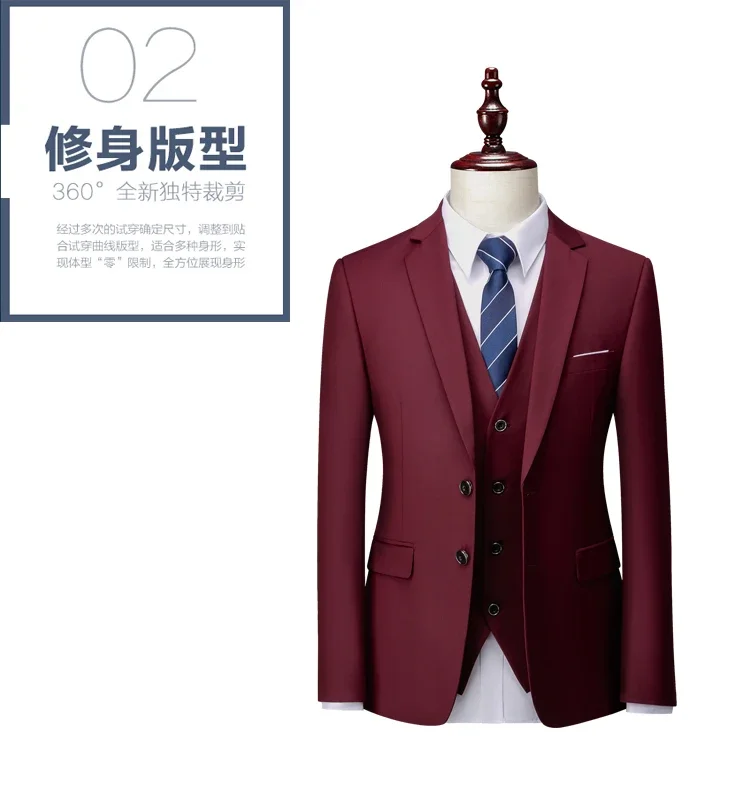 Herren Formeller Slim Fit Smoking Anzug Männlicher Bräutigam Hochzeitsanzug Hochwertige Trauzeugen Luxus Kleidung Business Bankett Party Anzug – Detail 3