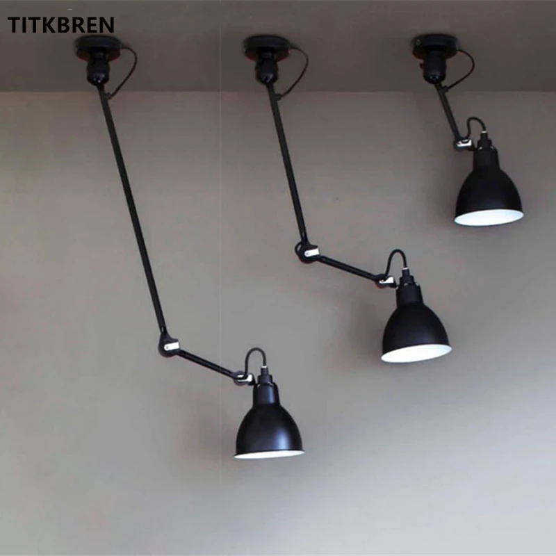 New Rocker Rotating Arm Wall Lamp Adjustable Long Swing Arm Reading Lights Collapsible Metal LED Ceiling Lights