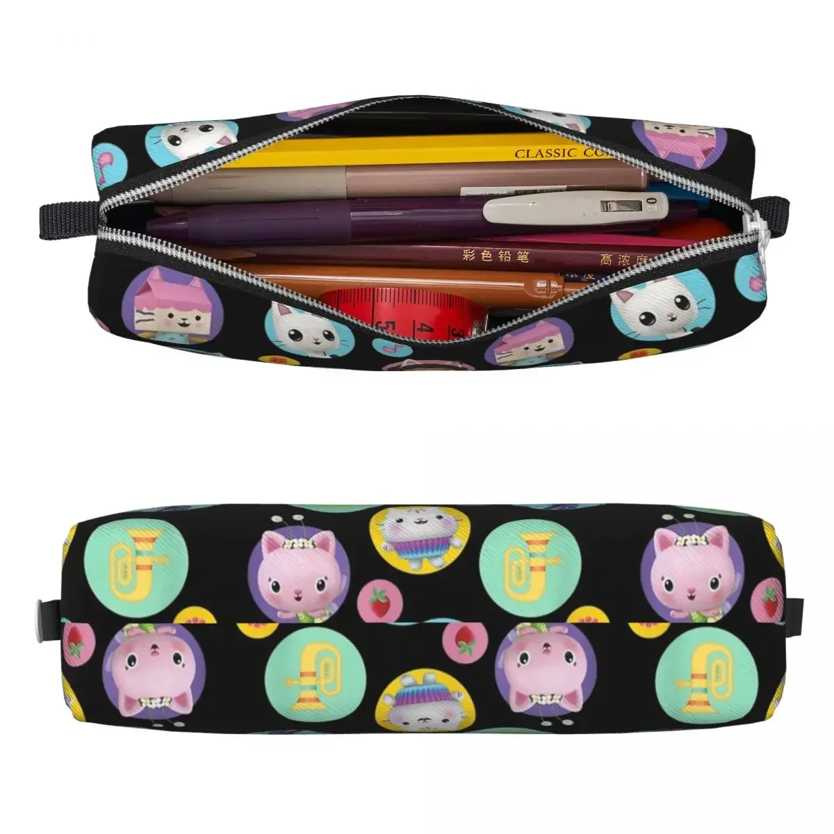 Cute Gabby's Dollhouse Icons Pencil Case Gabbys Cute Pencilcases Pen Holder for Student Large Storage Bag School Gift Stationery