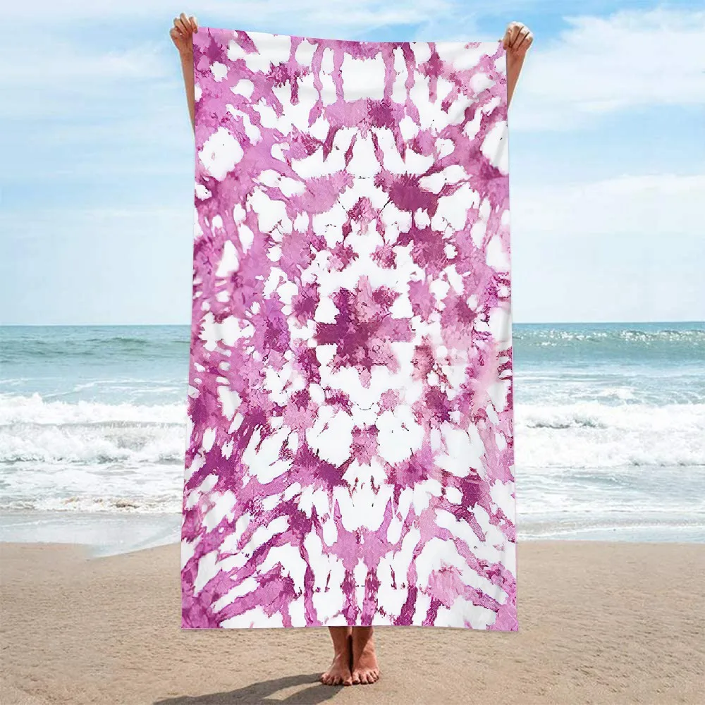 

Tie-Dye Striped Waves Zebra Print Beach Towel Gym Sports Swim Surf Club,Holiday Birthday Gift,Drop Shipping Wholesale