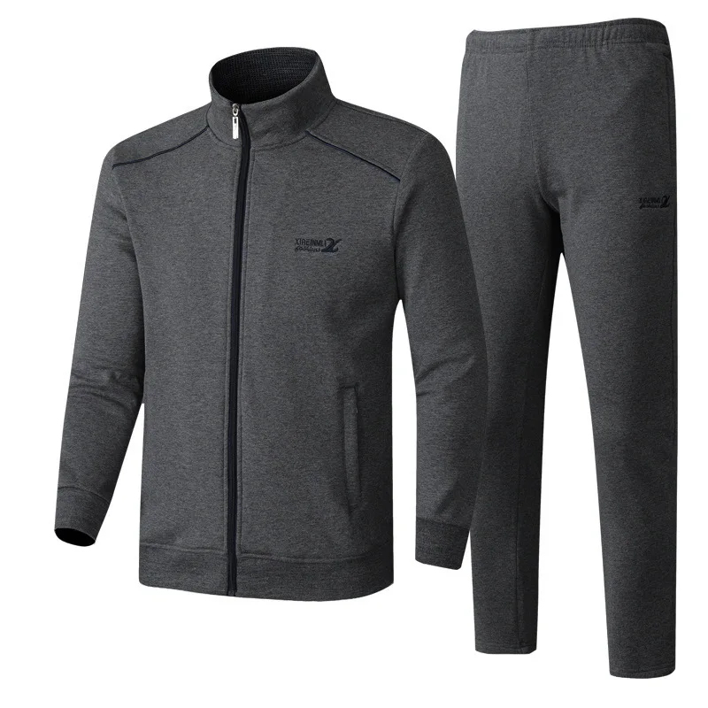 3-teiliger Herren-Sportanzug mit Kragenreißverschluss für Frühling und Herbst, langärmelige Hose, lässiger Sportanzug, Herren-Sporthemd-Set – Detail 2